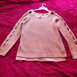 Light pink high low sweater